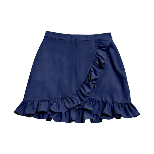 12.24 MOQ:5pcs GLK0227 pre-order baby girls clothes Navy Blue print girl yoga shots skirt