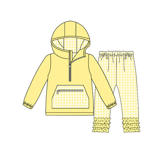 11.29 MOQ：5pcs GLP3213 pre-order baby girl clothes yellow toddler girl yoga skirt outfit