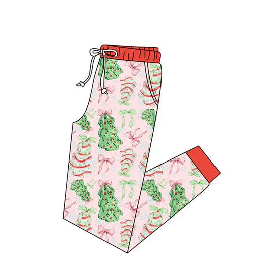 6.10 Custom Moq 3 Adult Women Christmas Tree Cakes Bows Jogger Pants