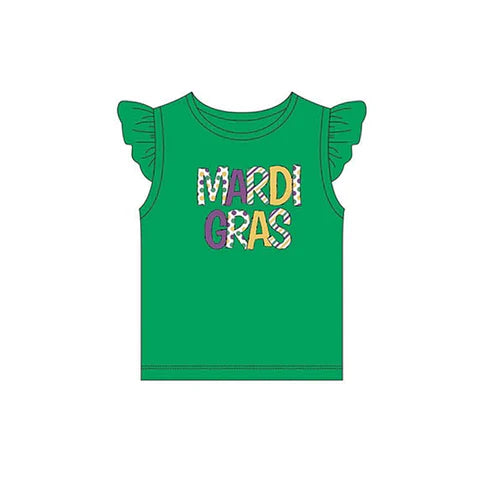 6.3 GT0815 Baby Girls Mardi Gras Green Tee Shirts Tops preorder