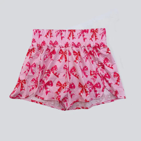 4.15  SS0568 Adult Women Pink Bows Yoga Summer Shorts Preorder