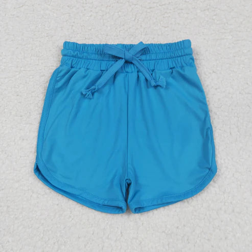 6.2  SS0504 Baby Girls Hot Blue Belt Yoga Shorts Bottoms