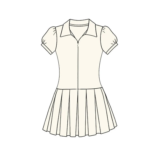 11.25 MOQ：5pcs GSD3209 pre-order toddler clothes white girl yoga summer dress