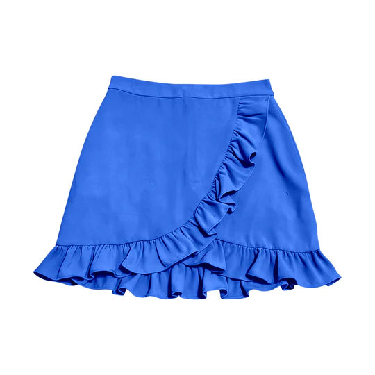 12.24 MOQ：5pcs GLK0224 pre-order baby girls clothes blue print girl yoga shots skirt