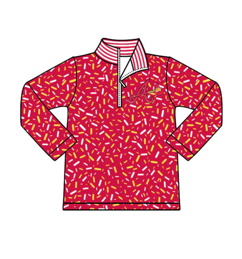 10.16 Custom Moq 8 Baby Boys Red Sprinkles Zipper A Team Pullovers Top
