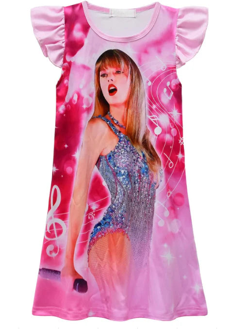 5.13 Girl country music Singer flying sleeve dress