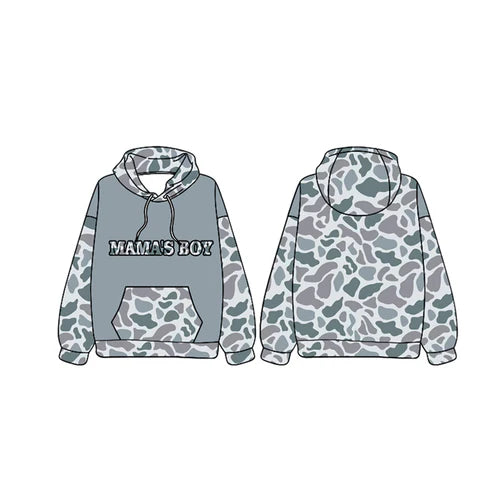 6.3 BT0986 Baby Boys Mama's Boy Hunting Grey Camo Hooded Tops preorder