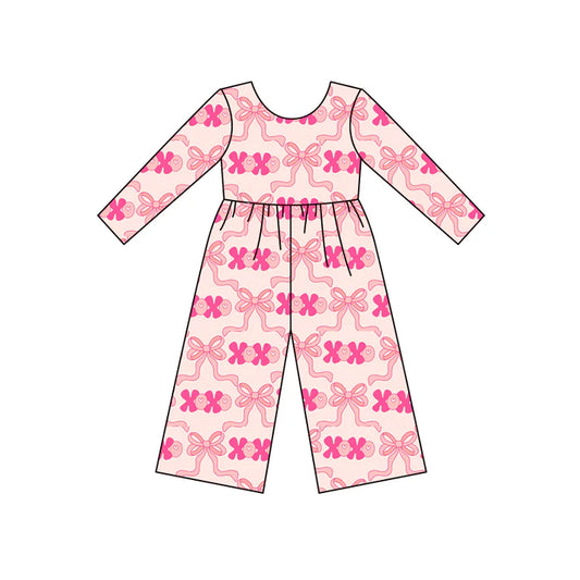 9.27 LR2700 Baby Girls Pink Bows XOXO Checked Valentine Pants Jumpsuits Preorder