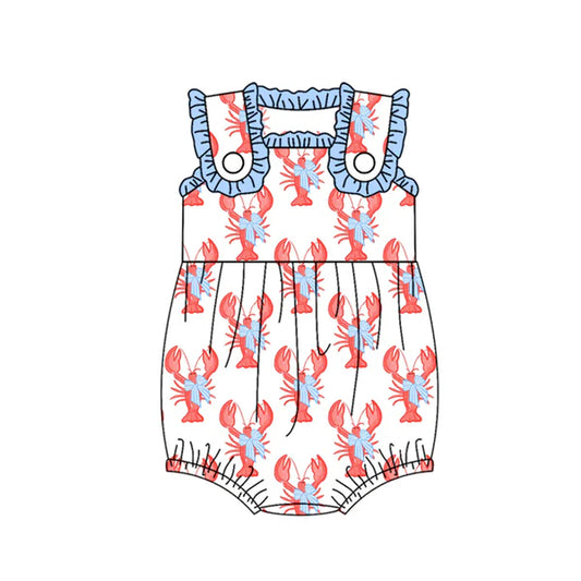 L-3.4 SR2710 Baby Infant Girls Crawfish Bows Straps Rompers preorder