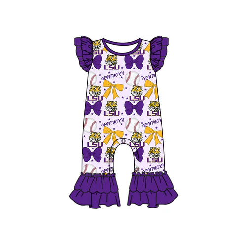 6.25  each item Sibling Baby Girls LSU Team Romper Dress Clothes Sets