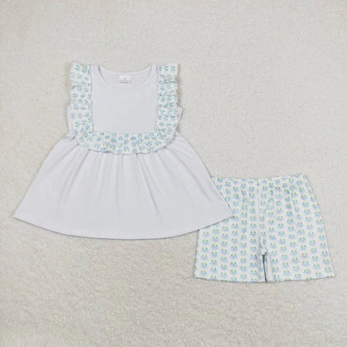 6.16 GSSO1009 White sleeveless shorts with crab lace
