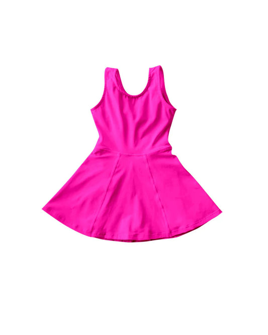 4.17  GSD2431 Baby Girls Hot Pink Yoga Skort Knee Length Dresses Preorder