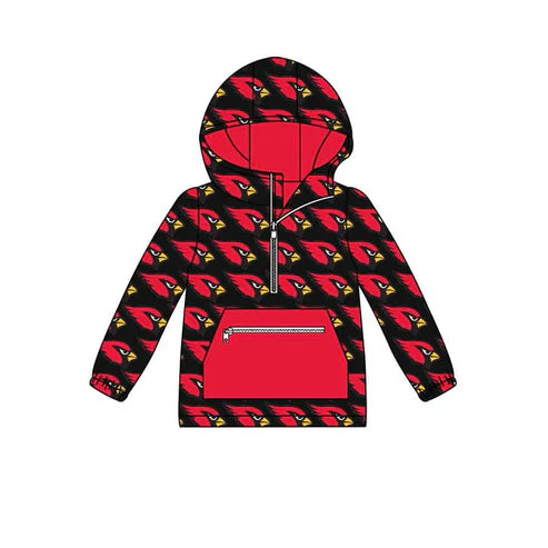 8.1 Custom Moq 5 Baby boys Team black red bird Hooded Pullovers Tops