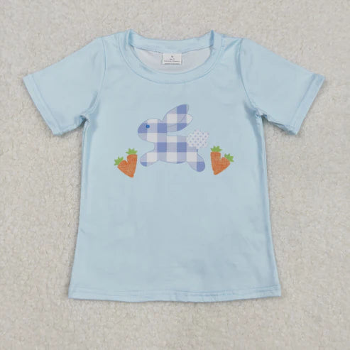 BT1166 Baby Boys Rabbit Easter Carrots Short Sleeve Shirts Tops