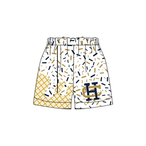 5.6  Adult Men Team White Golden HC Shorts Bottoms Preorder(moq 3)