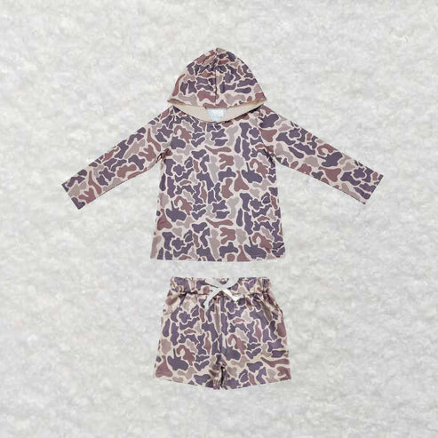 11.1 Sibling Baby Boys Camo Hoodies Top Pockets Shorts Southern Clothes Sets