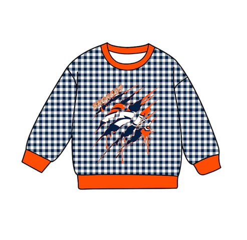 10.13 Custom Moq 8 Baby Boys Broncos Team Plaid Tee Shirts Tops