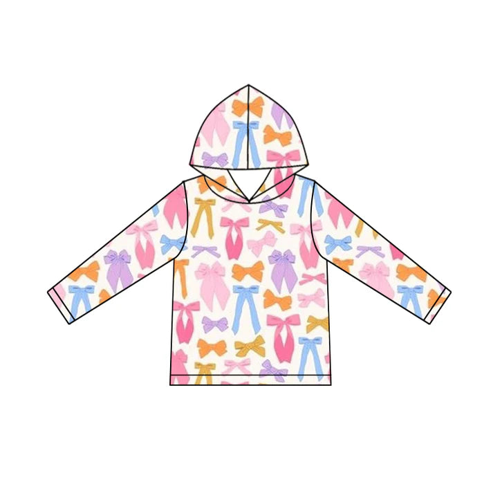 9.26  GT1241 Baby Girls Long Sleeve Colorful Bows Valentine Hoodies Top Preorder