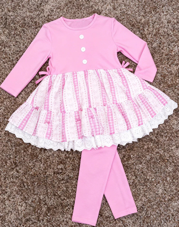 11.25 MOQ：5pcs GLP3194 pre-order toddler girl clothes bows print girl winter set
