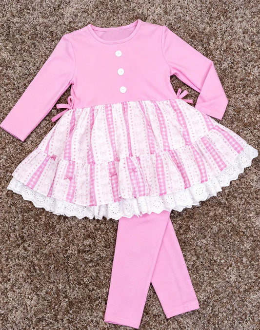 11.25 MOQ：5pcs GLP3194 pre-order toddler girl clothes bows print girl winter set