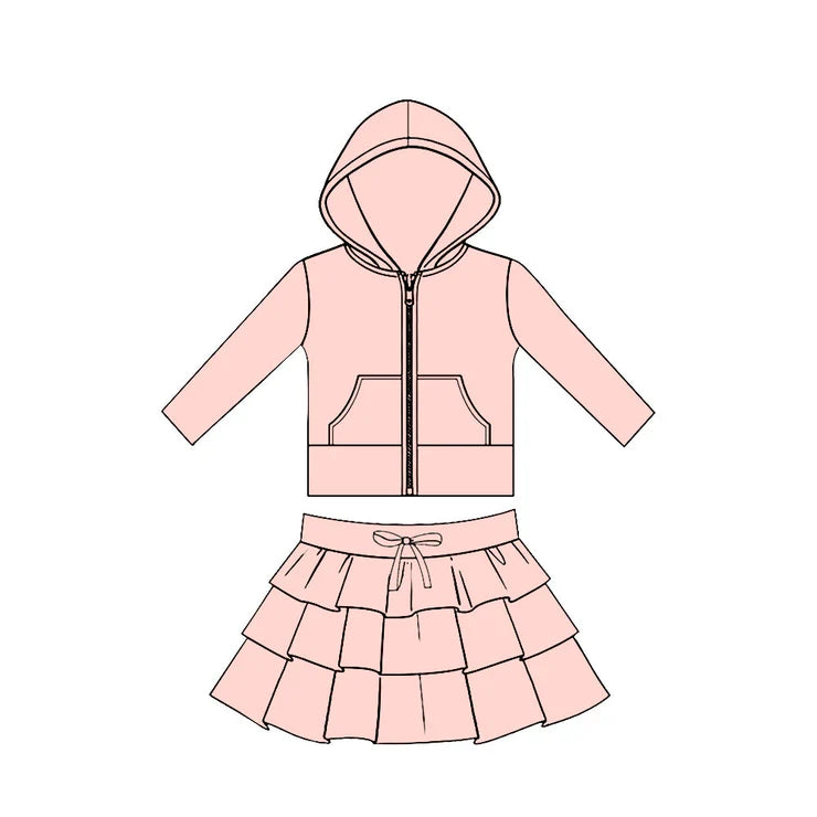 11.24 MOQ：5pcs GLD1529 pre-order baby girl clothes pink toddler girl yoga skirt outfit