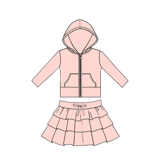 11.24 MOQ：5pcs GLD1529 pre-order baby girl clothes pink toddler girl yoga skirt outfit