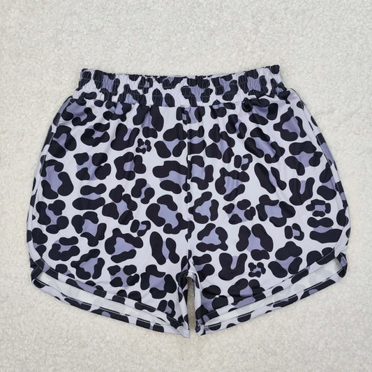 3.19 SS0385 Adult Women Grey Leopard Summer Shorts