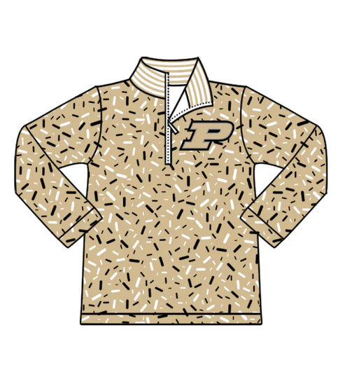 10.17 Custom Moq 8 Baby Boys Gold Sprinkles Zipper P Team Pullovers Top