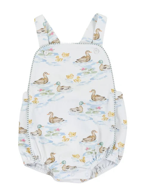 4.10 SR3029 Baby Boys Strap Ducks Bubble Rompers Preorder