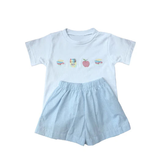 12.23 MOQ：5pcs BSSO1755 pre-order baby boy clothes book toddler boy back to school summer outfit