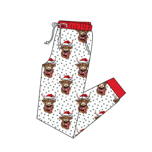 6.10 Custom Moq 3 Adult Women Christmas Western Highland Cows Jogger Pants