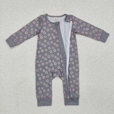 3.13 LR1603 RTS baby girl clothes grey flower girl winter romper-bamboo