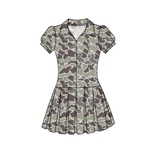 11.25 MOQ：5pcs GSD3214 pre-order toddler clothes camo girl yoga summer dress
