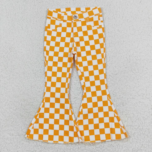 L-3.7 P0468 Orange plaid denim pants