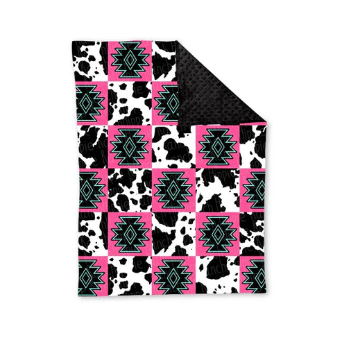 5.26 BL0178 Baby Toddler Children Western Aztec Minky Blankets preorder