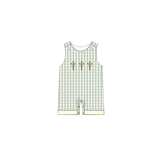 11.26 MOQ:5pcs SR3626 pre-order baby boy clothes cross boy easter summer romper