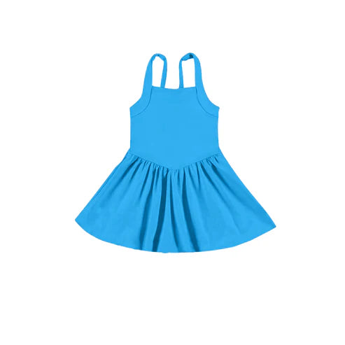5.10 GSD2556 Baby Girls Blue Strap Activity Wear Yoga Knee Length Dresses Preorder