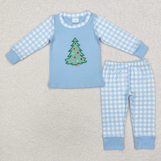 BLP0749 Baby Boys Christmas Tree Shirt Pants Pajamas Clothes Set