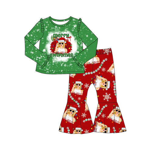 5.30 GLP2027 Baby Girls Christmas Singer Shirt Bell Pants Clothes Sets Preorder