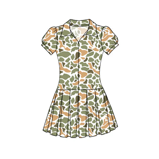 11.26 MOQ：5pcs GSD3220 pre-order toddler clothes camo girl yoga summer dress