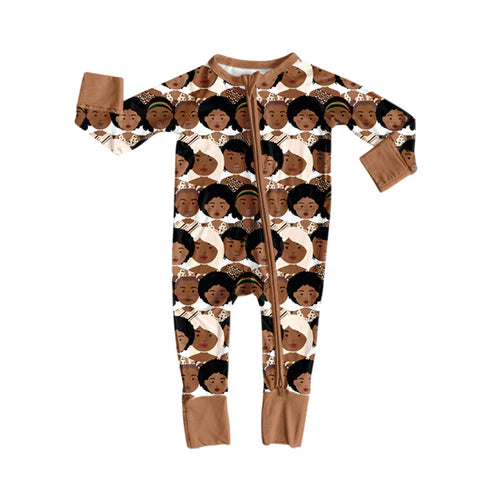 10.20 LR2748 Baby Girls Black Girls Plaid Zipper Footie Rompers Preorder