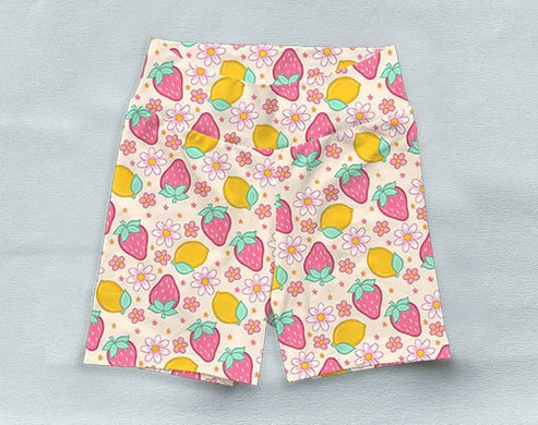 4.11 SS0533 Baby Girls Flowers Strawberry Biking Shorts Bottoms Preorder