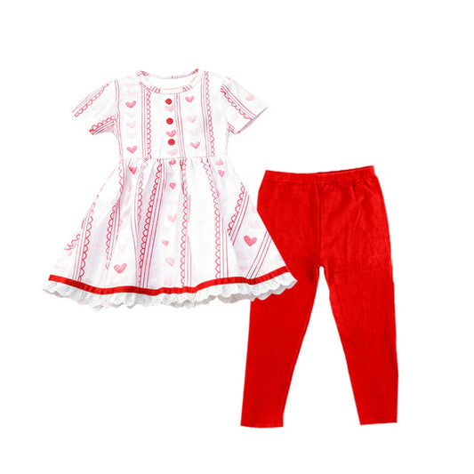 11.10 MOQ：5pcs GSPO2194 pre-order toddler girl clothes heart girl Valentine set