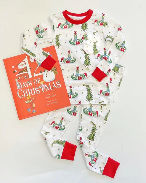 5.26 BLP0940 Baby Boys Christmas Crocodile Top Pants Pajamas Clothes Sets Preorder