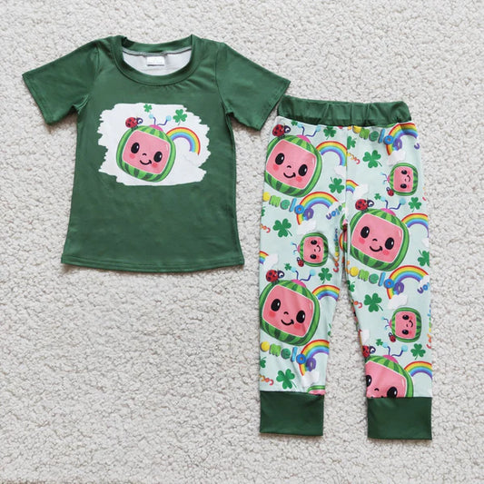 3.19  D5-2 baby boys watermelon shirt pants clothes set