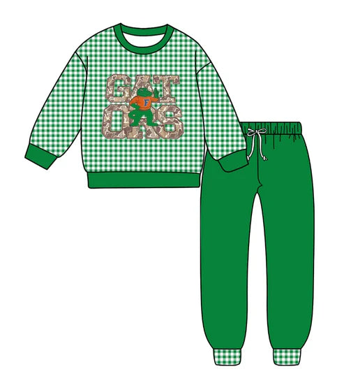 10.9 Custom Moq 5 Baby Boys Green Florida Plaid Top Pants Team Clothes Sets