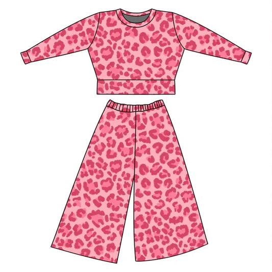 12.9 MOQ：5pcs GLP3228 pre-order toddler girl clothes leopard print girl winter set