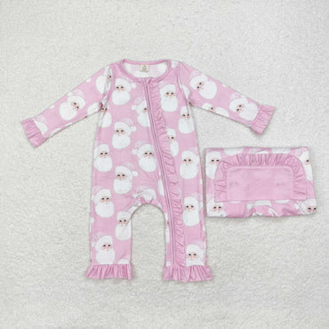 3.13 LR1415 LR1414 RTS bamboo baby girl clothes santa claus girl christmas winter romper