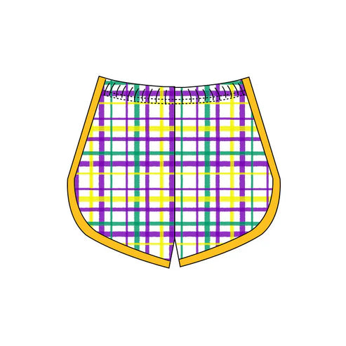10.6 SS0658 Baby Girls Mardigras Checked Yoga Shorts Bottoms Preorder