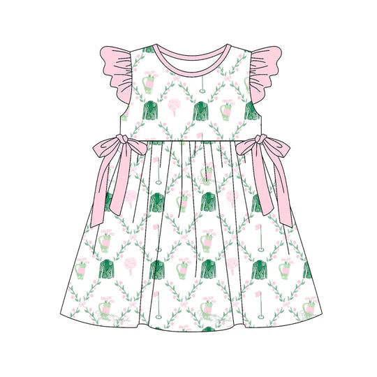 12.22 MOQ:5pcs GSD3464 pre-order toddler girl clothes golf print girl summer dress